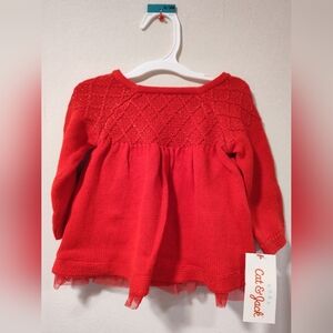 NWT, Cat&Jack, Red Knit Sweater, Size: 0-3 months